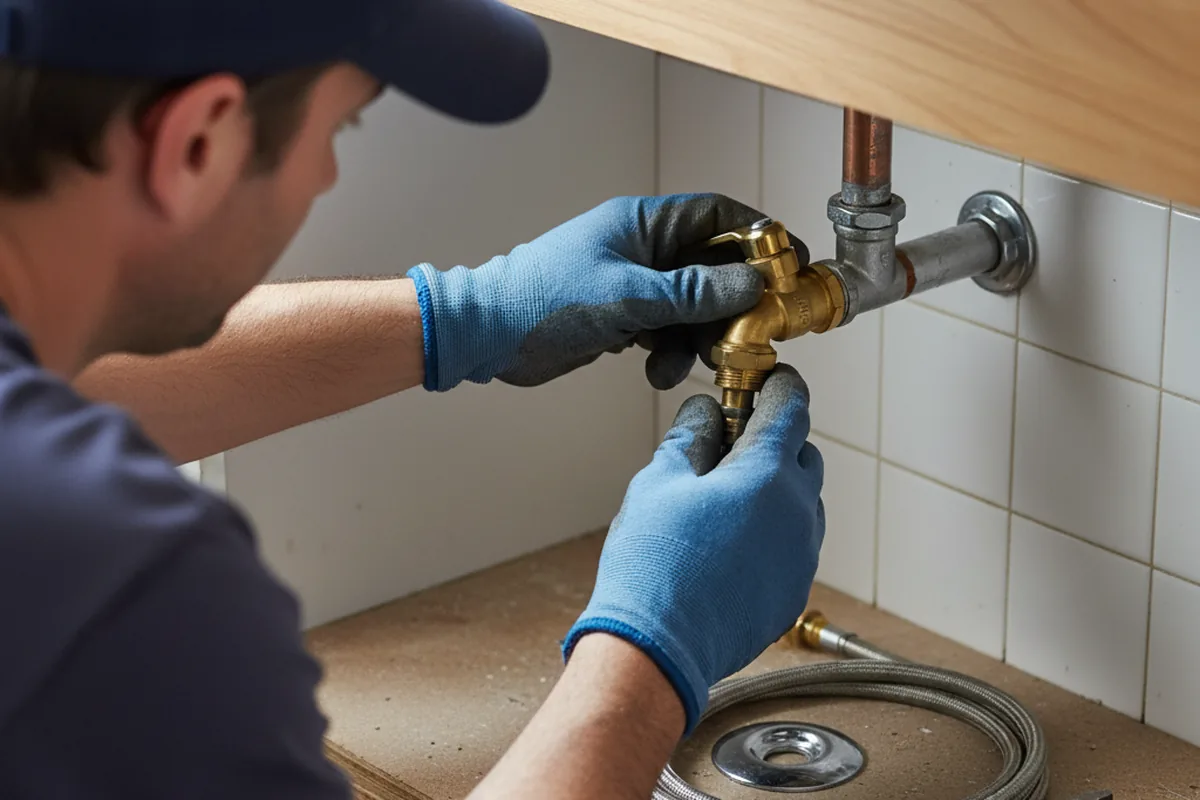 Shutoff valve and fitting work during Emergency Plumbing in Woodbridge
